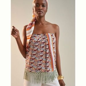 Anthropologie Fringe Tube Top